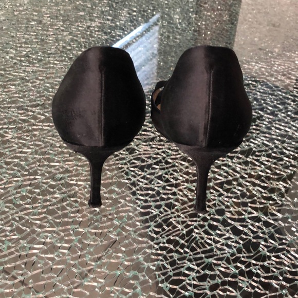 Jimmy Choo Black 3” Heels in a flat satin - Picture 2 of 7